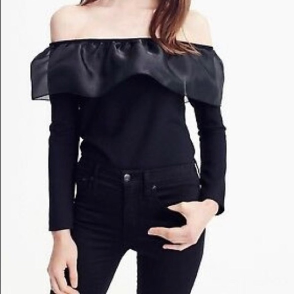 J. Crew Organza Ruffle Off the Shoulder Top